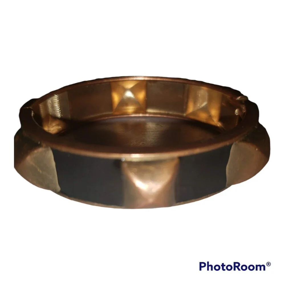 Dark Academia Copper & Black Color Bold Chunky Clamper Cuff Bracelet Retro